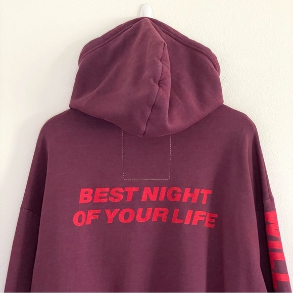 Aviator Nation Will Ferrell Bolt Smiley Relaxed Pullover Hoodie Plum Large - Picture 7 of 12